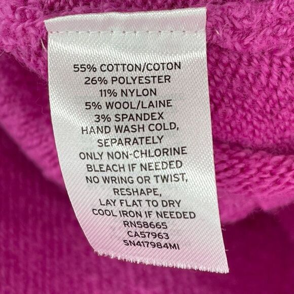 Something Navy Wool V-Neck Long Sleeve Loose Fit Sweater Top Pink Small - Picture 9 of 9